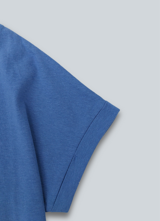 Boat Neck T-Shirt Blauw