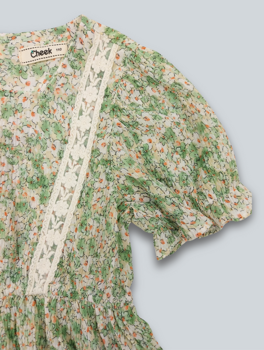 Kariertes Stringkleid Flieder